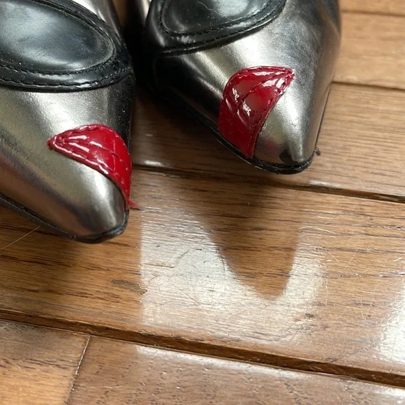 Alice + Olivia High Heel Metallic Sunglasses 39.5 US 9.5 Shoes - Picture 7 of 13